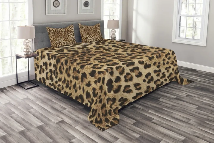Wild Animal Skin Pattern Printed Bedspread Set Home Decor