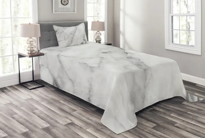 Granite Surface Motif Pattern Printed Bedspread Set Home Decor