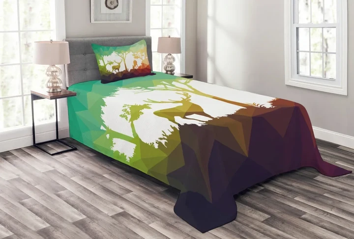 Desert Hunter Graphic Printed Bedspread Set Home Decor