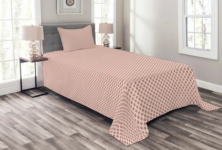 Polka Dots Pastel Tones Art Pattern Printed Bedspread Set Home Decor
