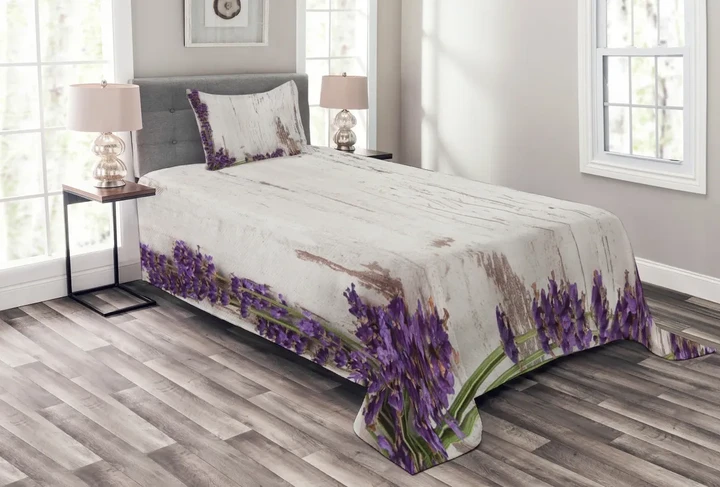 Flowers In The Summer Pattern Printed Bedspread Set Home Decor