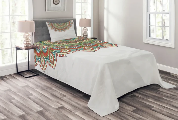 Mystic Mandala Printed Bedspread Set Home Decor