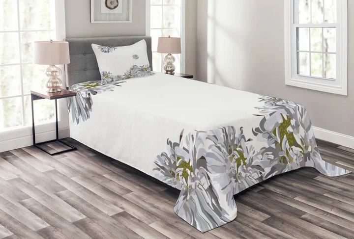 Chamomiles Springtime Printed Bedspread Set Home Decor