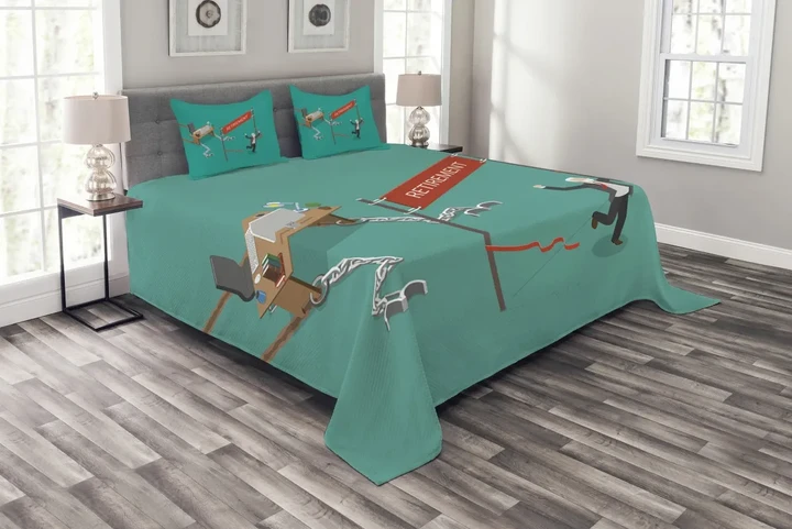 Man Breaks Free Desk Printed Bedspread Set Home Decor