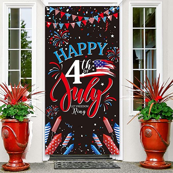 4th Of July Party Greeting Military Army Door Cover Home Decor