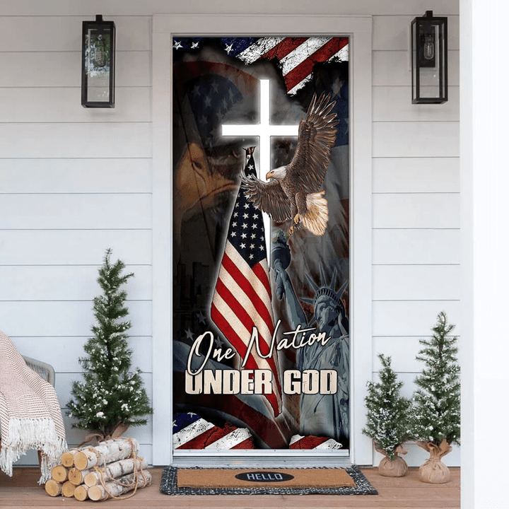 One Nation Under God Independence Day Door Cover Home Decor