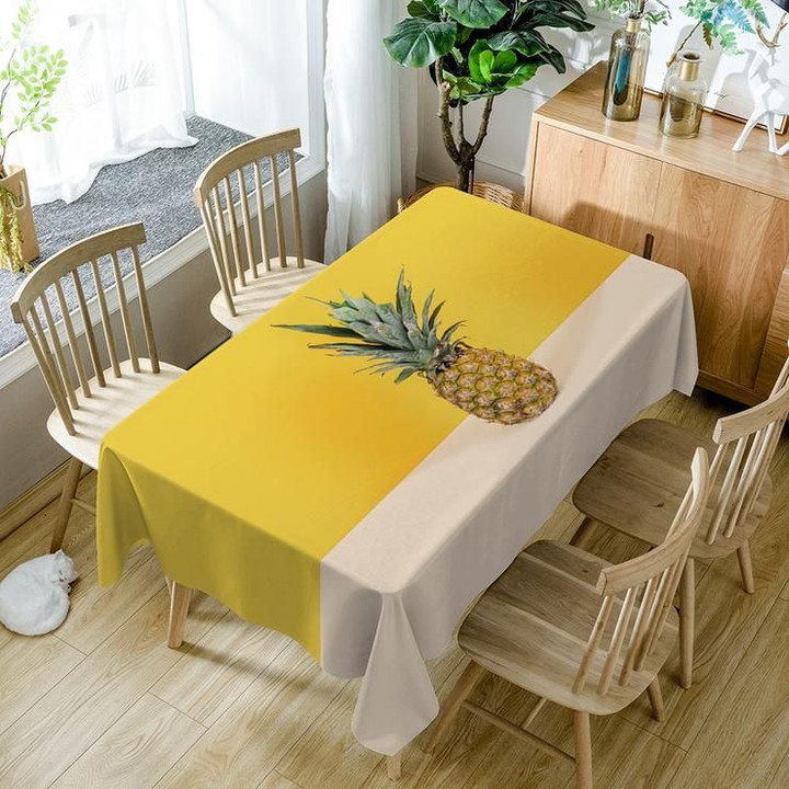 Pineapple Yellow Tropical Fruit Rectangle Tablecloth Home Decoration