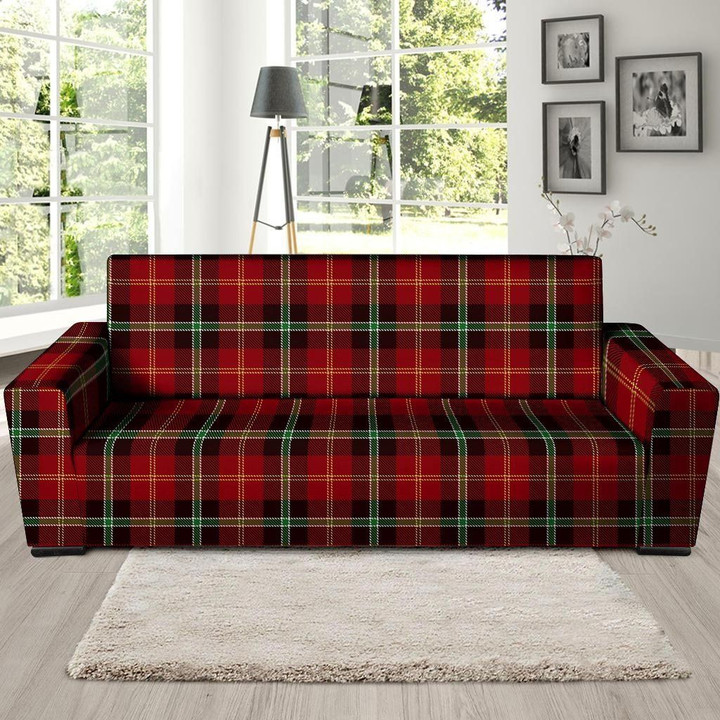Royal Stewart Red Plaid Tartan Colorful Theme Sofa Cover