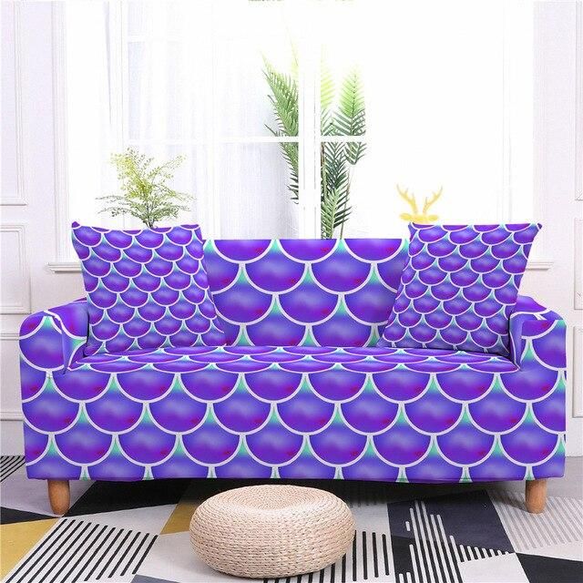 Beautiful Purple Scales Pattern Home Decoration For Living Room Sofa Cover