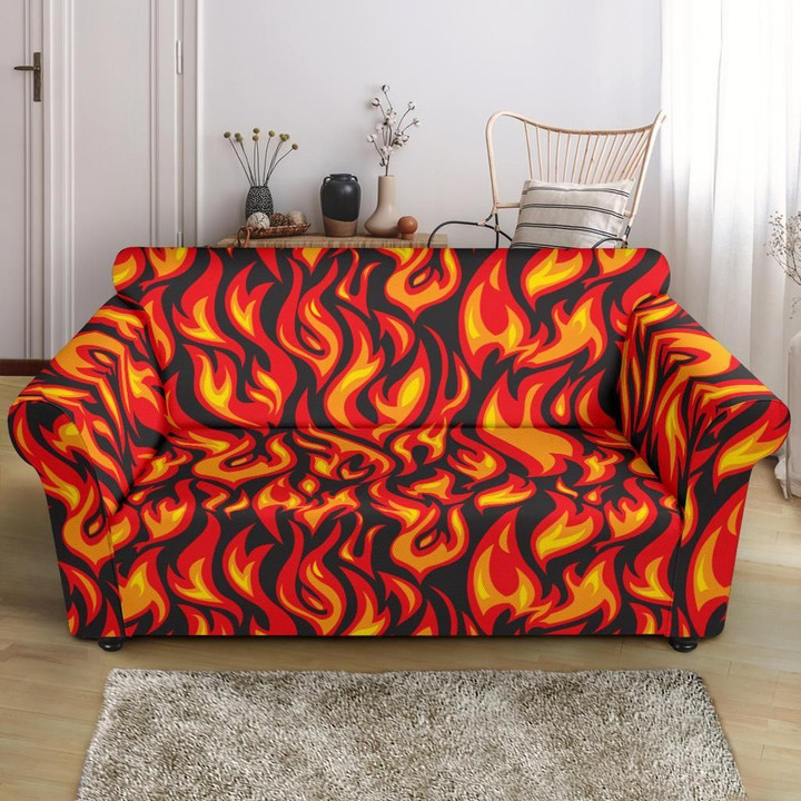 Flame Fire Hot Red Pattern Sofa Cover