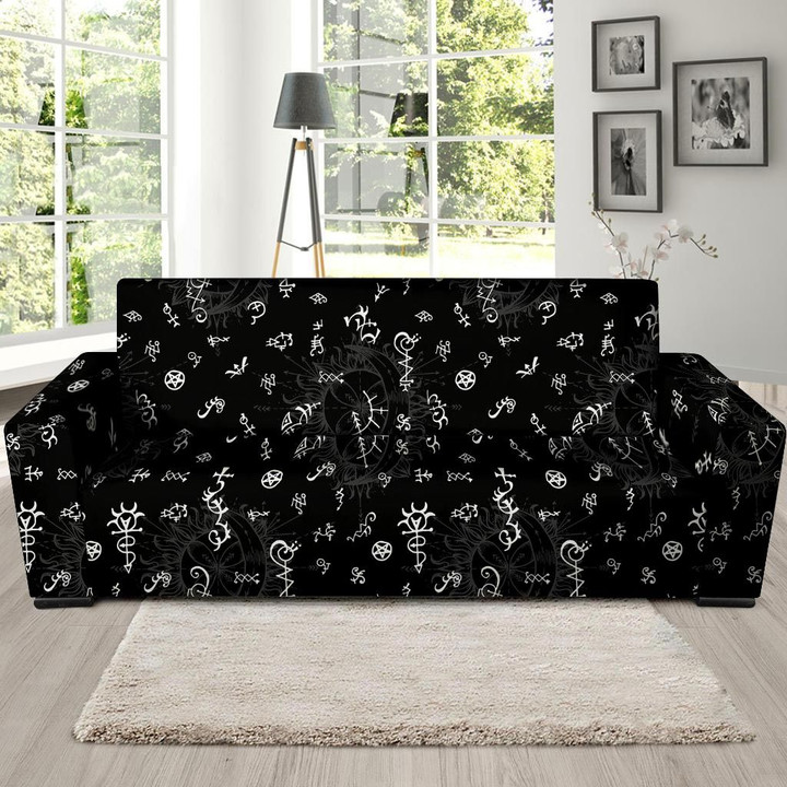 Alchemy Gothic Witch Doodle Pattern Sofa Cover