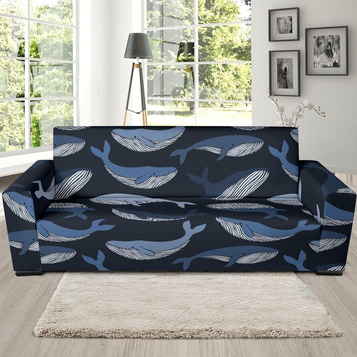 Humpback Whale Pattern Background Sofa Cover