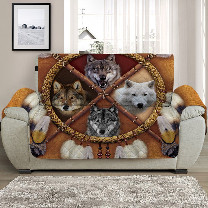 Cute Four Wolves Sofa Couch Protector Cover