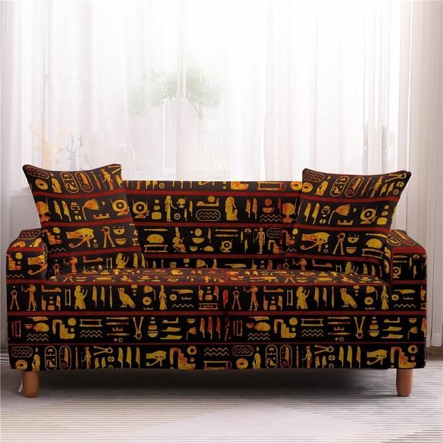 Ancient Egypt Symbols Complex Design Sofa Cover