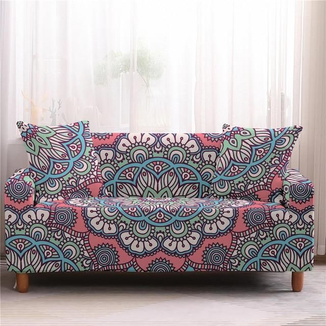 Mandala Elastic Pattern Complicate Design Sofa Cover