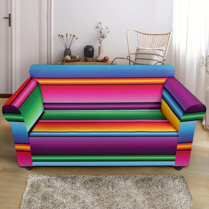 Mexican Blanket Colorful Pattern Sofa Cover