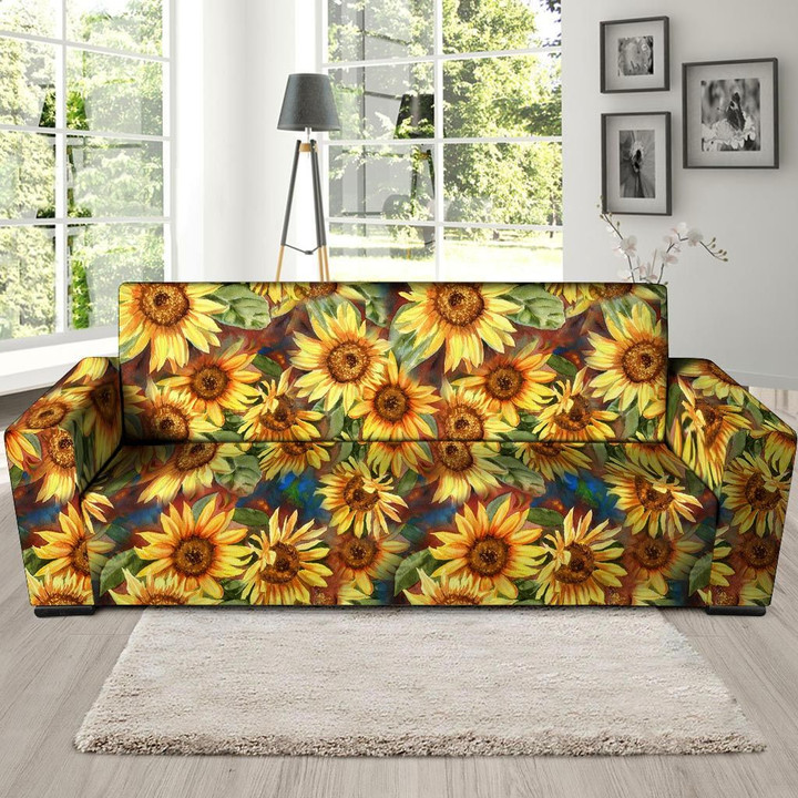 Collection Watercolor Sunflower Sofa Cover
