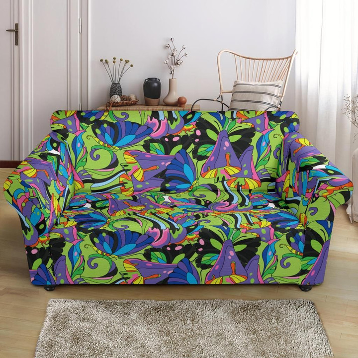 Psychedelic Trippy Mushroom Pattern Sofa Cover