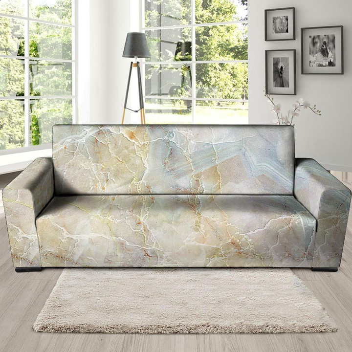 Natural Brown And Grey Marble Sofa Cover