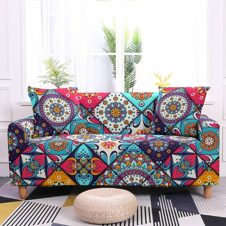 Boho Unique Flower Pattern Complex Design Sofa Cover
