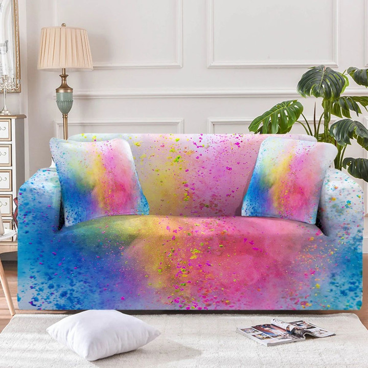 Over The Rainbow Spray Pattern Sofa Cover