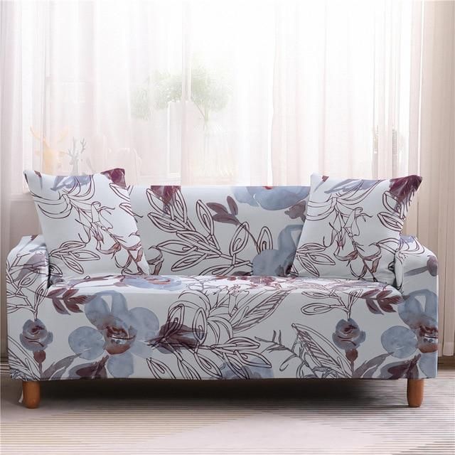 Floral Garden Pattern White Theme Well Designed Sofa Cover
