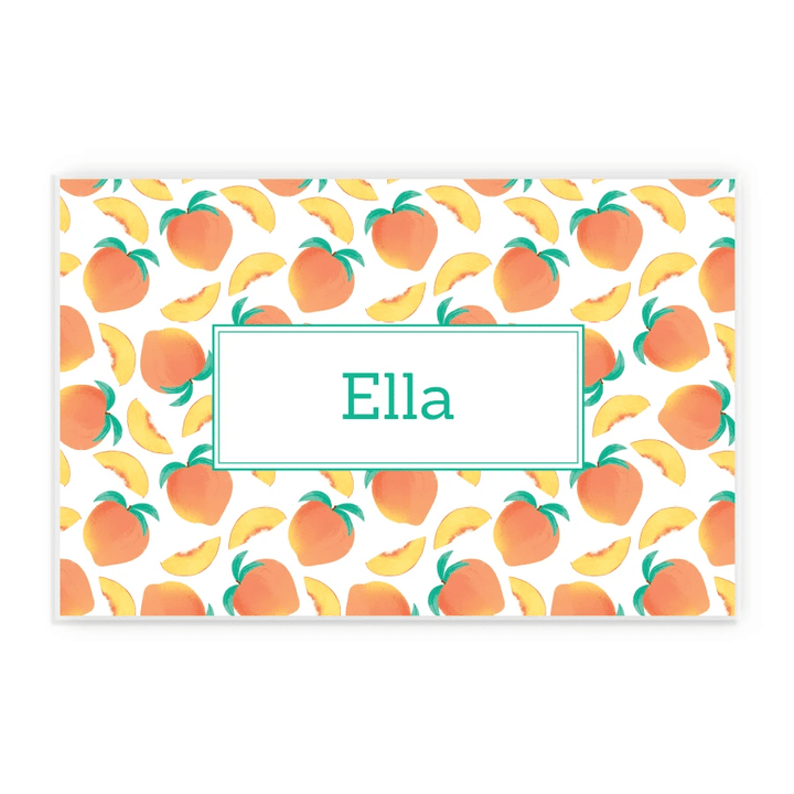 Peach Summer Fruits Custom Name Printed Placemat Table Mat
