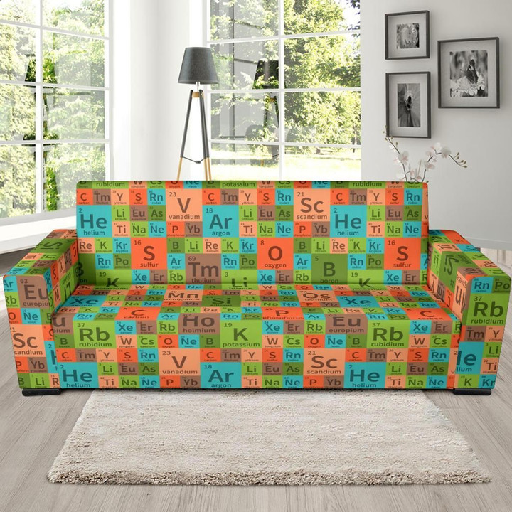 Science Periodic Table Pattern Theme Sofa Cover