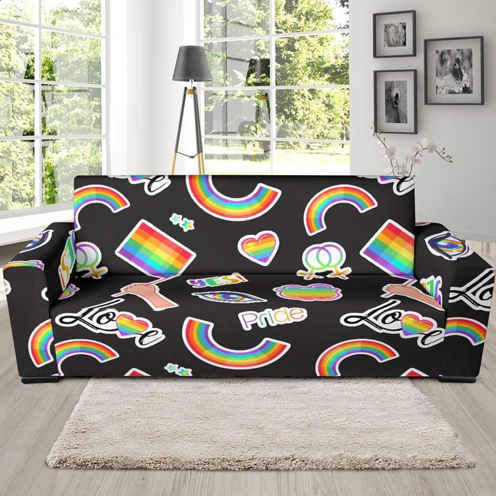Lgbt Pride Rainbow Gay Pattern Sofa Cover