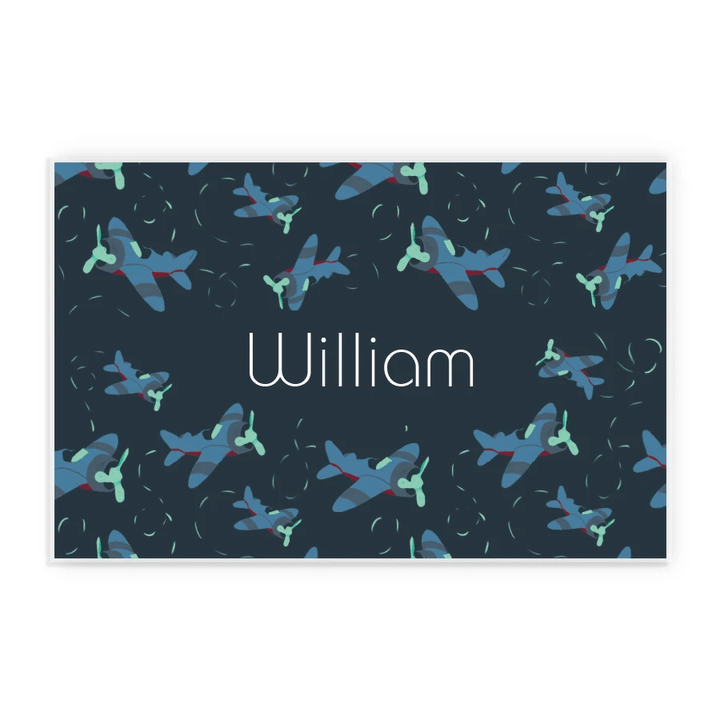 Custom Name Printed Placemat Table Mat Airplane Flying Blue Sky