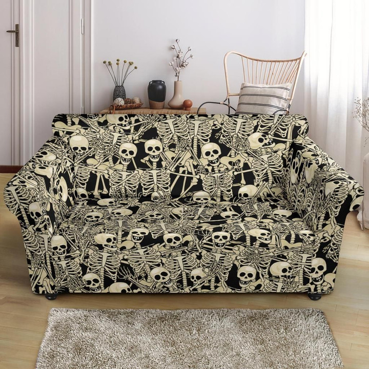 Many Skeleton Design Pattern Print Sofa Cover