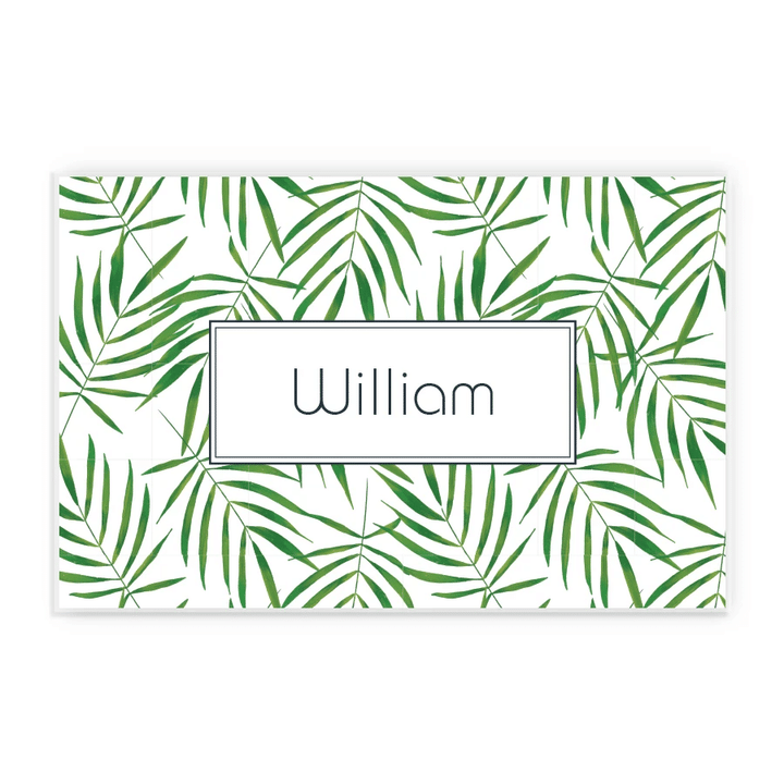 Green Palm Leaves Custom Name Printed Placemat Table Mat