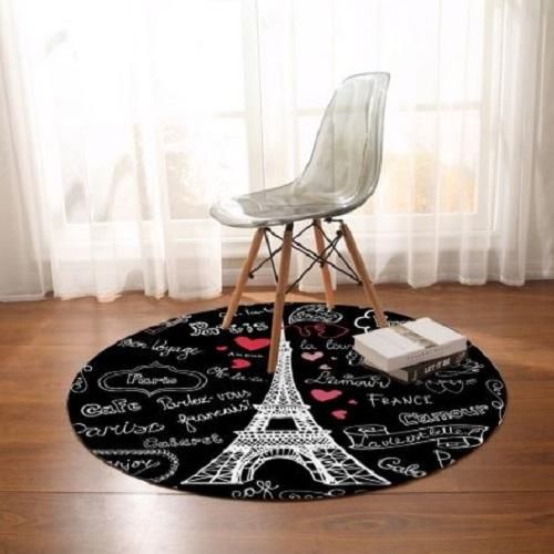 Pris Tower Black Quote Cute Round Rug Home Decor