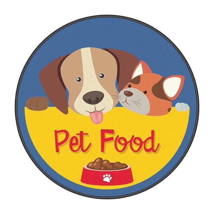 3d Cartoon Pet Food Modern Round Rug Home Decor