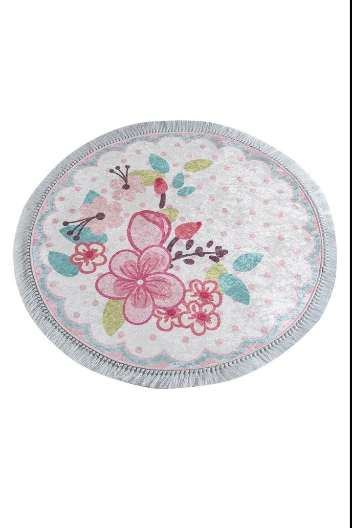 Hand Draw Flower Colorful Background Round Rug Home Decor