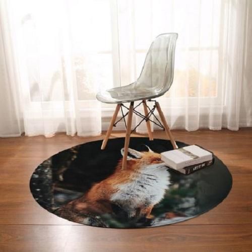 Fox Wild In The Forest Round Rug Home Decor