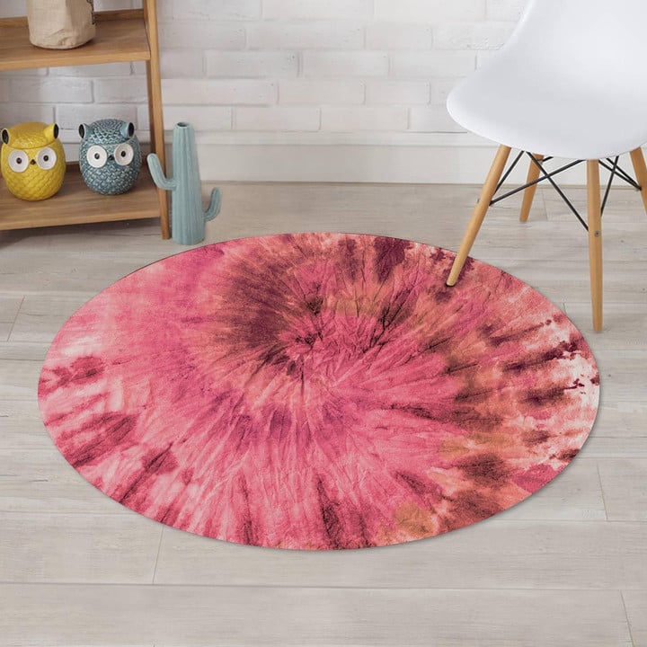 Pink Tie Dye Fascinating Design Round Rug Home Decor