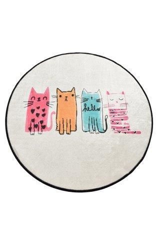 Antdecor Baby Cats Colorful Background Round Rug Home Decor