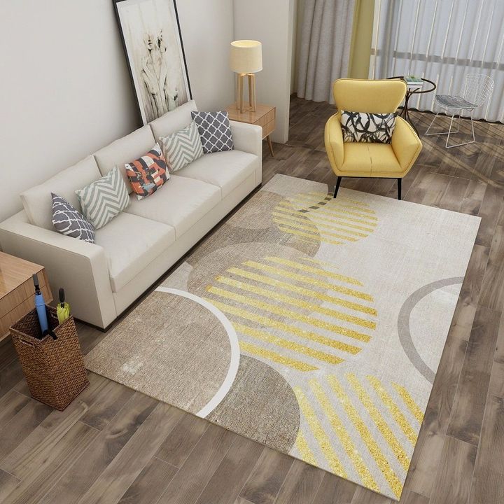 Pretty Gold And Grey Pattern Area Rug Home Decor
