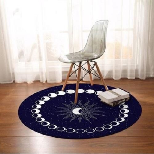 Eclipse Moon Phase Round Rug Home Decor