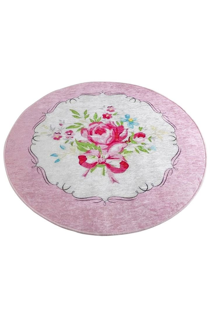 Pink Beauty Colorful Background Round Rug Home Decor