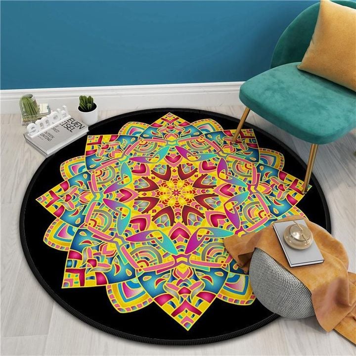 Pink Beautiful Colorful Modern Artistic Round Rug Home Decor