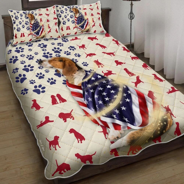 Beagle Dog Wrapped In Glory 3d Printed Quilt Set Home Decoration
