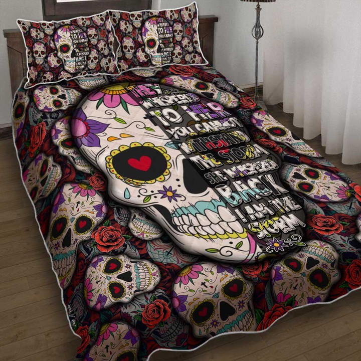 Skulls And Roses 3d Printed Quilt Set Home Decoration