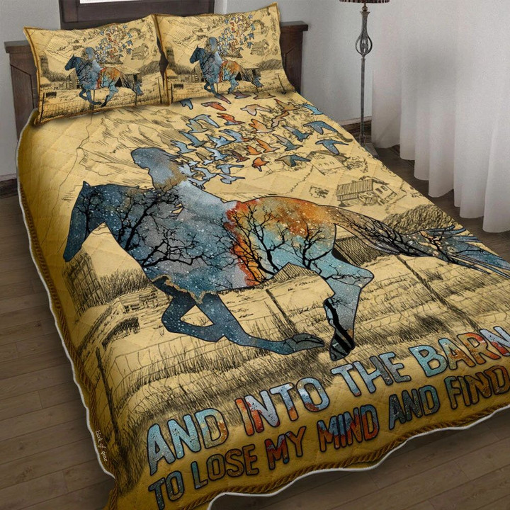 And Into The Barn I Go To Lose My Mind Gift For Horse Lover 3d Printed Quilt Set Home Decoration