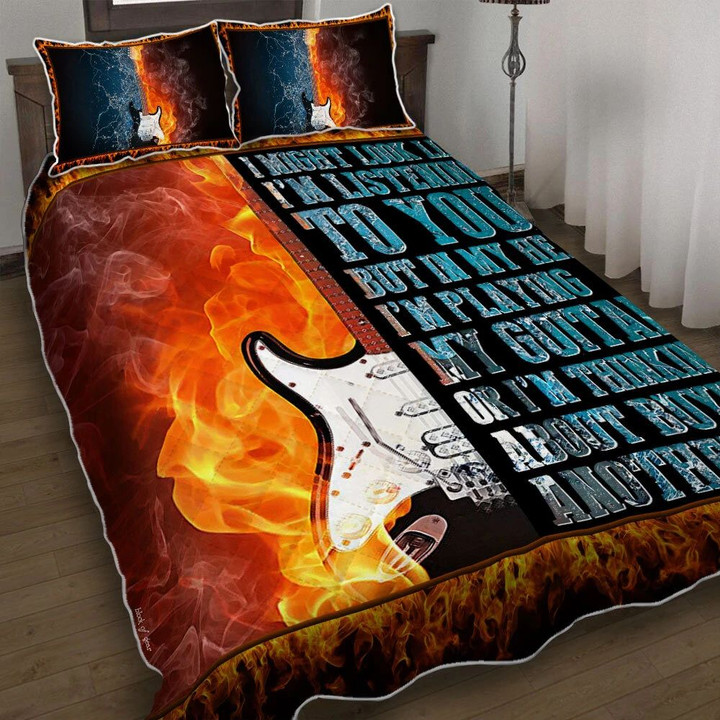 I Might Look Like I’m Listening To You Guitar Lover 3d Printed Quilt Set Home Decoration