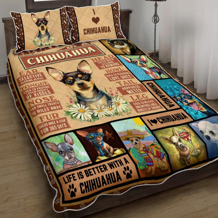 Anatomy Of A Chihuahua 3d Printed Quilt Set Home Decoration