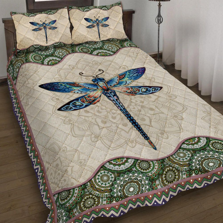 Beauty Colorful Dragonfly 3d Printed Quilt Set Home Decoration