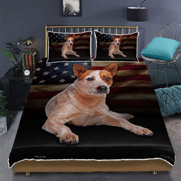 Red Australian Cattle Dog 3d Printed Quilt Set Home Decoration