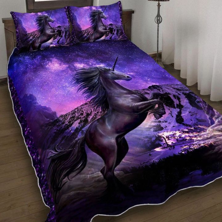 Galaxy Unicorn 3d Printed Quilt Set Home Decoration